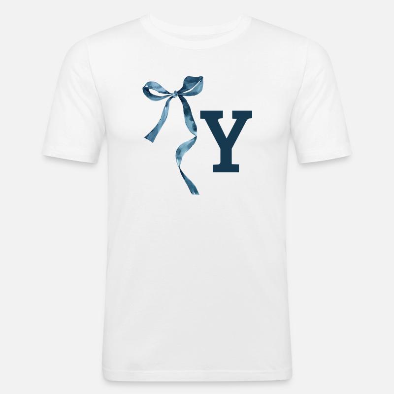 Monogramm und Geschenkidee - Männer Slim Fit T-Shirt - Weiß