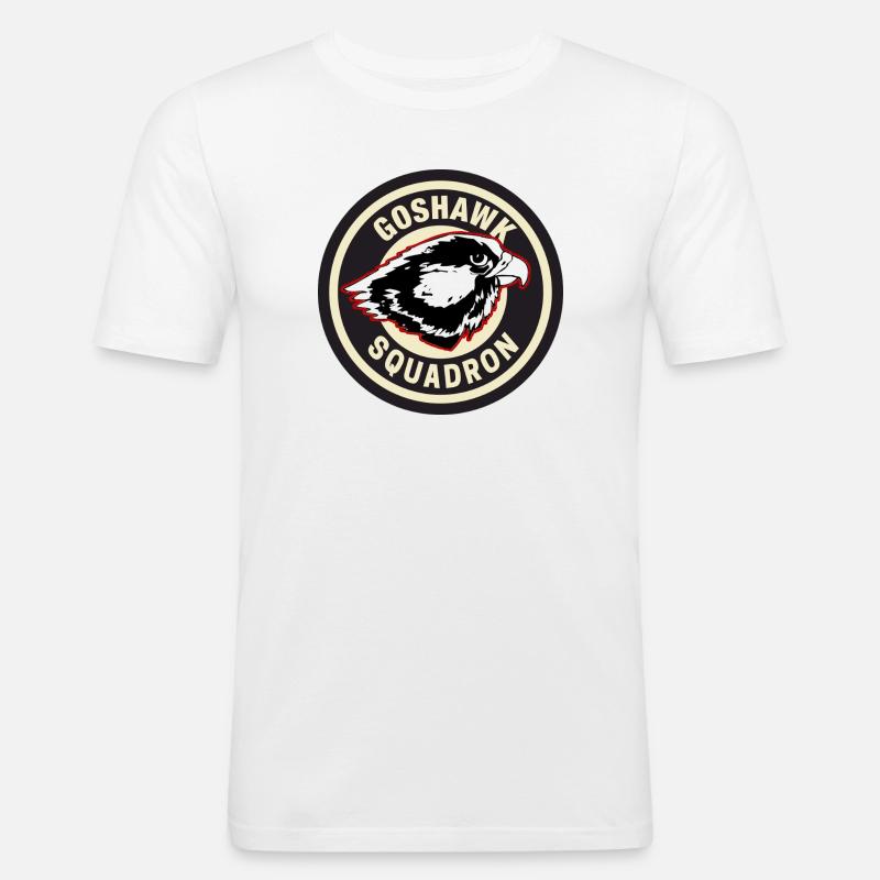 Conception de l’insigne de l’escadron Goshawk - T-shirt près du corps Homme - blanc