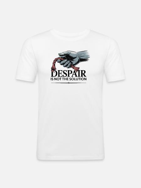 Resilient Hand Holding Frayed Rope - Men's Slim Fit T-Shirt - white