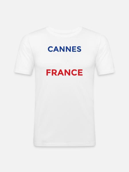 Cannes Liebe Frankreich Design - Männer Slim Fit T-Shirt - Weiß