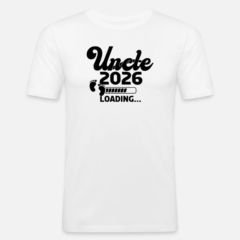 Uncle 2026 Loading - Männer Slim Fit T-Shirt - Weiß