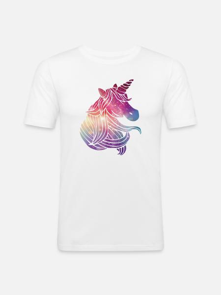 unicorn glitter - Men's Slim Fit T-Shirt - white