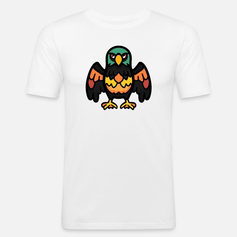 Adler Halloween Comic Lustig - Männer Slim Fit T-Shirt - Weiß