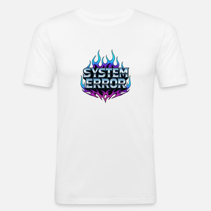 Flame Graphics System Error - Men's Slim Fit T-Shirt - white