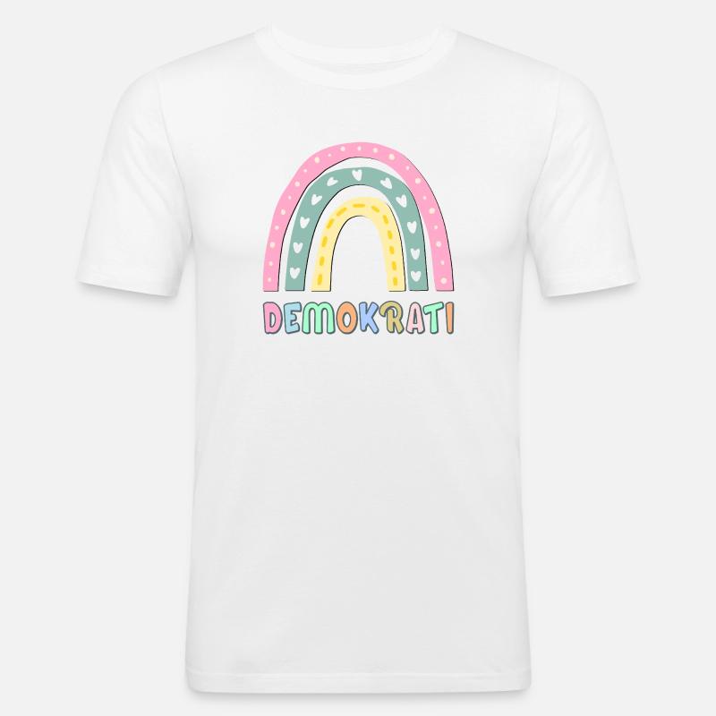 Democrazia arcobaleno - Maglietta aderente da uomo - bianco