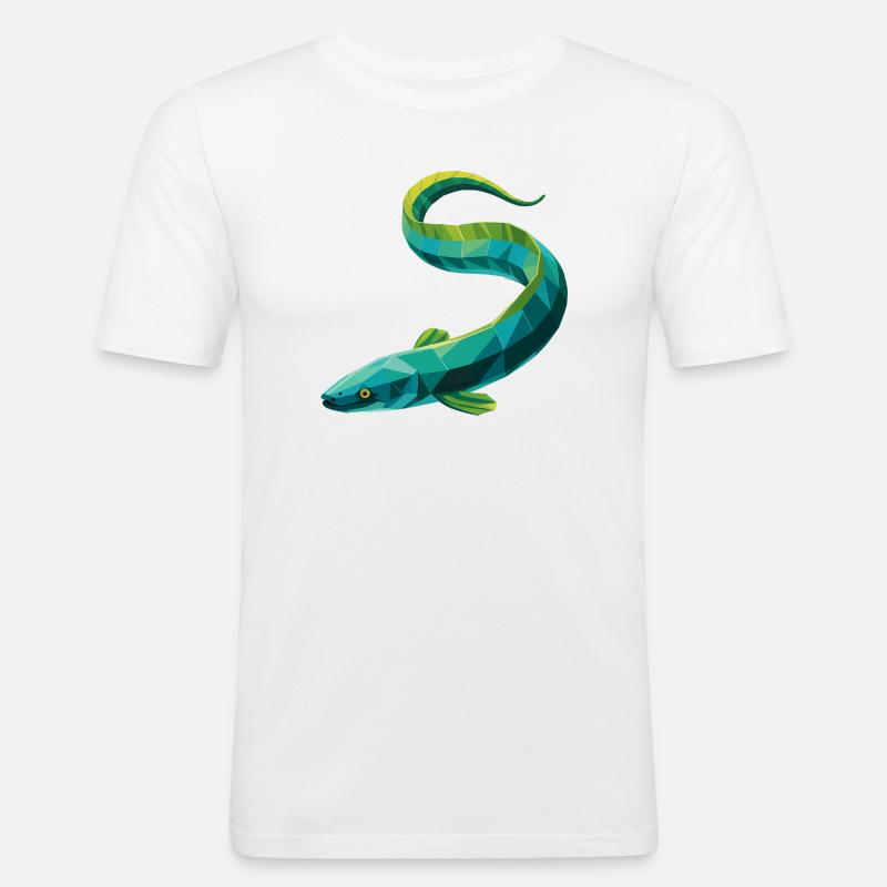 Aal - Cooles Low Poly Logo - Männer Slim Fit T-Shirt - Weiß