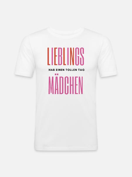 Lieblingsmädchen – Romantisches Typografie - Männer Slim Fit T-Shirt - Weiß