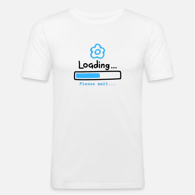 Blue Bloom Loading Icon - Men's Slim Fit T-Shirt - white