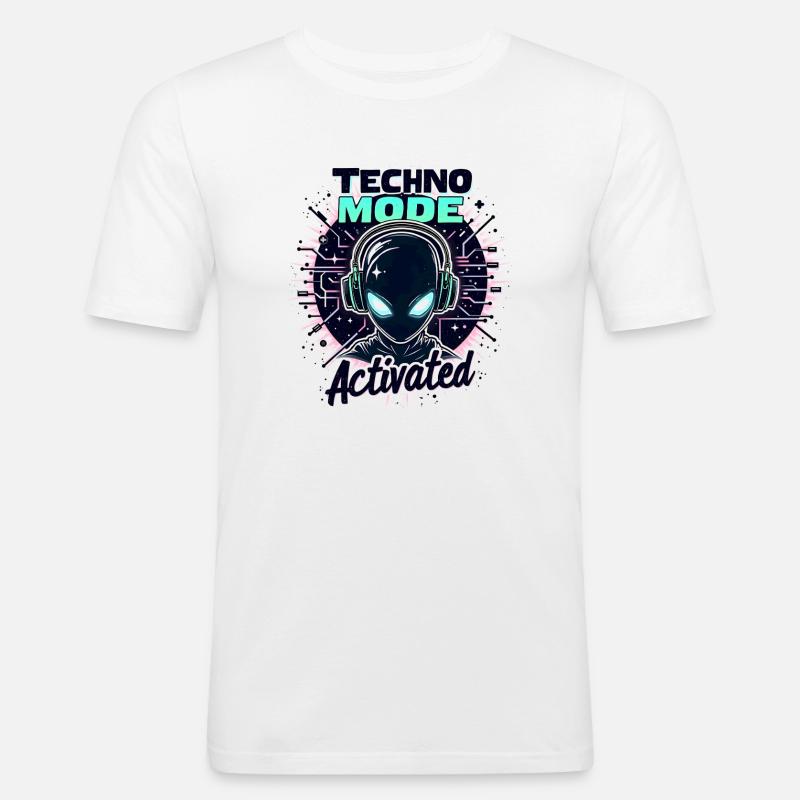 Techno Mode Activated – Rave Musik - Männer Slim Fit T-Shirt - Weiß