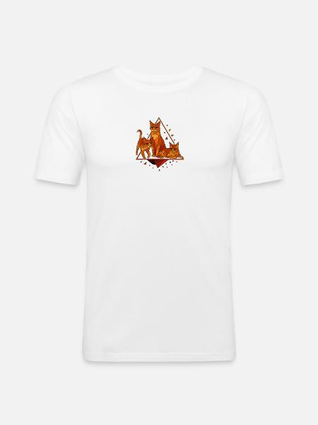 Geometric cats in diamond frame - Men's Slim Fit T-Shirt - white