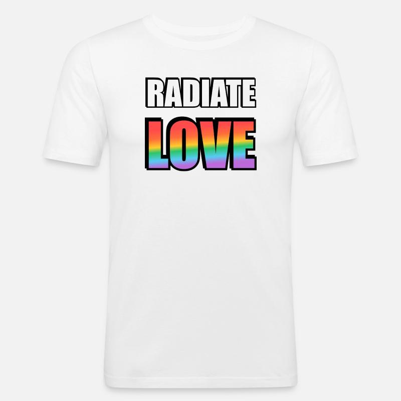 Strahlen Sie Liebe Regenbogen aus - Männer Slim Fit T-Shirt - Weiß