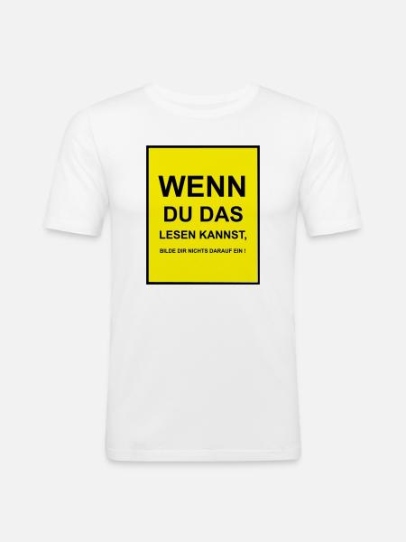 If you can read this - Men's Slim Fit T-Shirt - white
