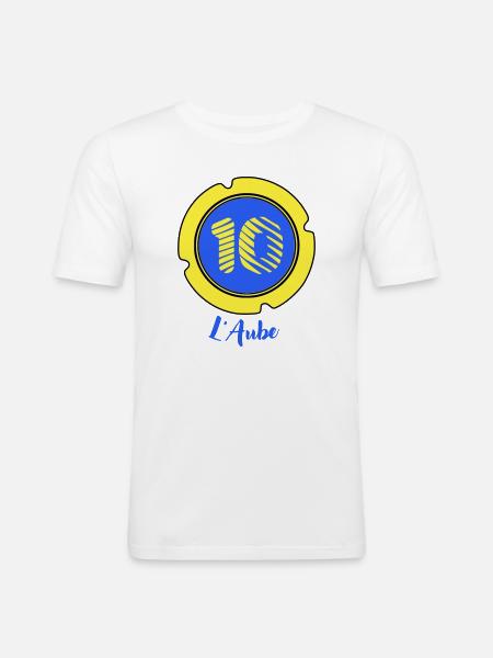 Logo of the Aube department 10 - Men's Slim Fit T-Shirt - white
