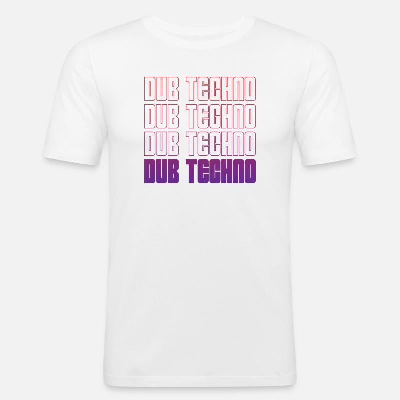 Dub Techno Neon Gradient Grid - Men's Slim Fit T-Shirt - white