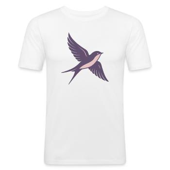 Pastelllila Kolibri schlanke Flügel - Männer Slim Fit T-Shirt - Weiß - Vorne - Nik (191cm)