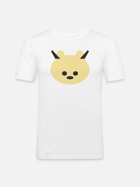 Horned Bear Cuddly Icon - Men's Slim Fit T-Shirt - white