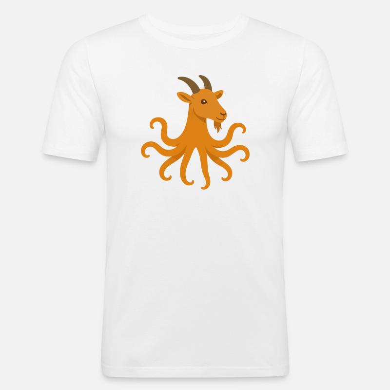 Der Oktopus oder Ziegen-Oktopus - Männer Slim Fit T-Shirt - Weiß