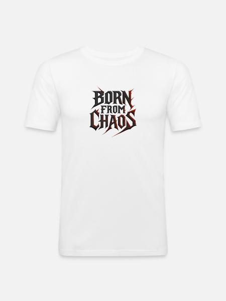 Born Out of Chaos - Metal Typography - Men's Slim Fit T-Shirt - white
