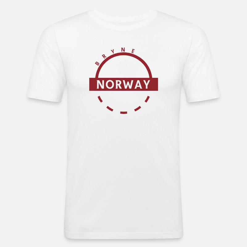 Norwegen Emblem Ring Design - Männer Slim Fit T-Shirt - Weiß