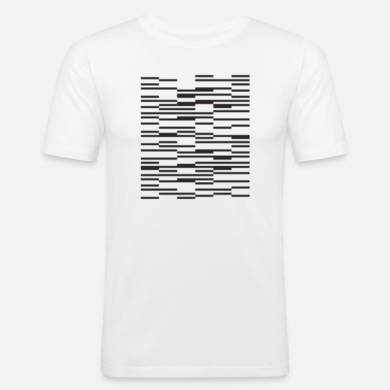 Liniendesign Minimalistischer Barcode - Männer Slim Fit T-Shirt - Weiß