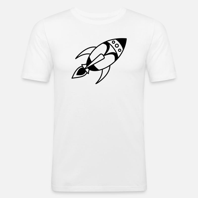 Retro Space Rocket – Space Spaceship Design - Men's Slim Fit T-Shirt - white