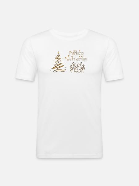 Merry Christmas convivial round in Advent - Men's Slim Fit T-Shirt - white