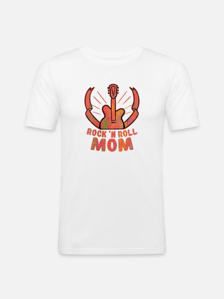 Rock 'n Roll Mom Rock Band Guitar Music - Men's Slim Fit T-Shirt - white