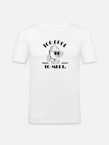 For cool til at smelte – Retro isdesign - Herre Slim Fit T-Shirt - hvid