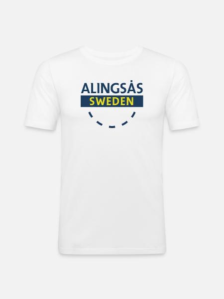 Alingsås Schweden Schild - Männer Slim Fit T-Shirt - Weiß