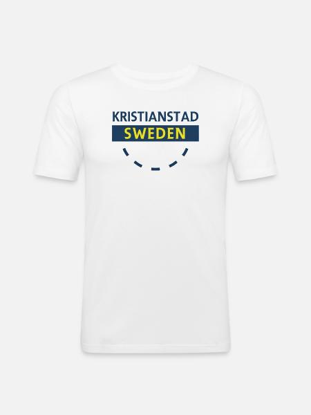 Kristianstad Schweden Stadtschild - Männer Slim Fit T-Shirt - Weiß