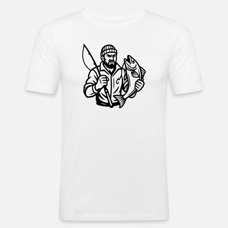 Angler - Männer Slim Fit T-Shirt - Weiß
