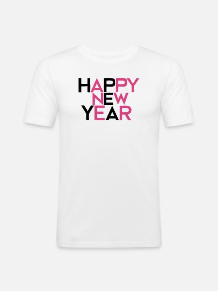 Bonne Année #2 - T-shirt près du corps Homme - blanc