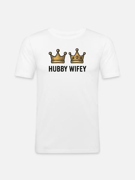 Ehemann & Ehefrau | Hochzeit | Junggesellinnenabschied - Männer Slim Fit T-Shirt - Weiß