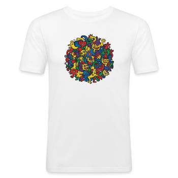 Living art - Men's Slim Fit T-Shirt - white - Front - Nik (191cm)