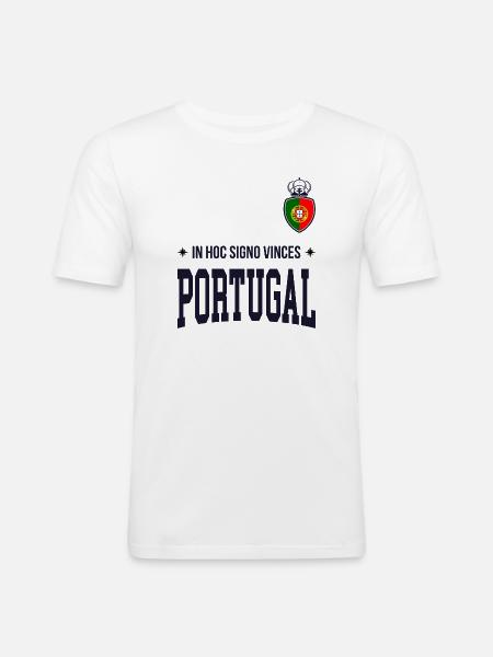 Portugalia Bold 2025 Koszulka Typograficzna - Obcisła koszulka męska - biały