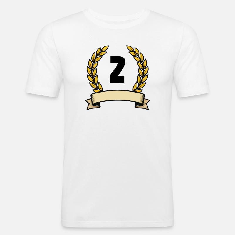 Lorbeerkranz Emblem Banner 2 - Männer Slim Fit T-Shirt - Weiß