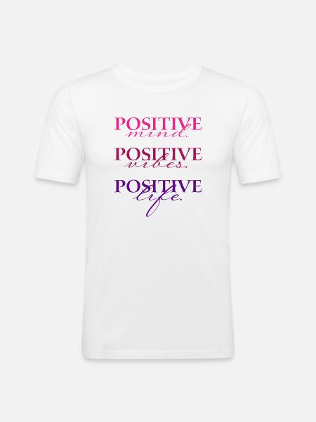 Positive Mind Vibs Life - Men's Slim Fit T-Shirt - white