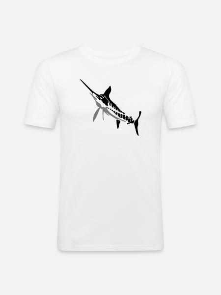 Speerfisch - Männer Slim Fit T-Shirt - Weiß