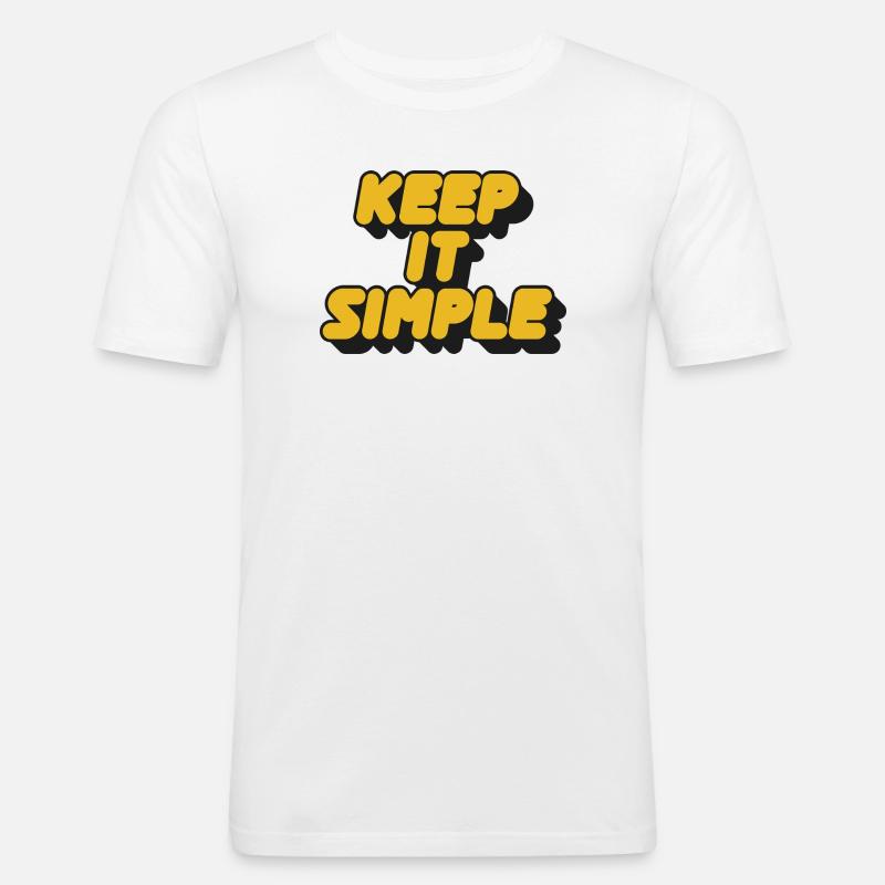 Keep It Simple Retro Bold - Männer Slim Fit T-Shirt - Weiß