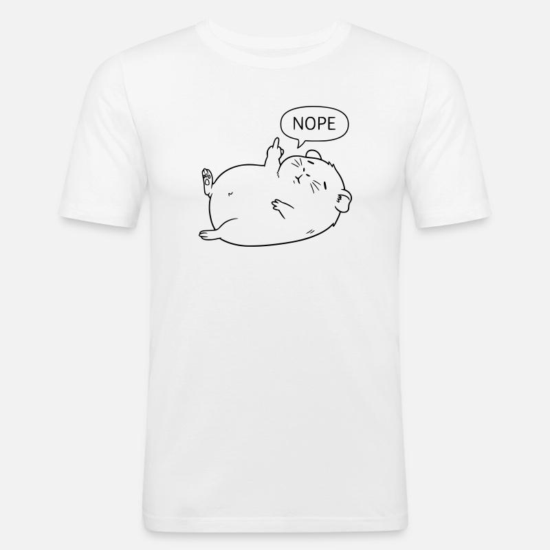 Nope Guinea Pig | Cute statement design - Men's Slim Fit T-Shirt - white