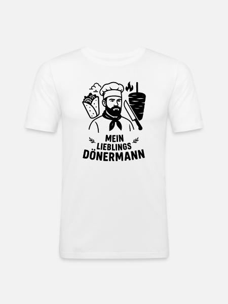 Favorite kebab man - Men's Slim Fit T-Shirt - white