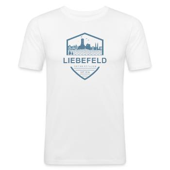 Liebefeld ❤ Stadt-Wappen - Männer Slim Fit T-Shirt - Weiß - Vorne - Nik (191cm)