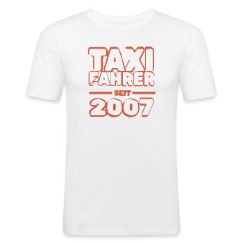 Chauffeur de taxi 2007 - T-shirt près du corps Homme - blanc - Devant - Nik (191cm)