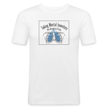 Souffle d’équilibre - T-shirt près du corps Homme - blanc - Devant - Nik (191cm)