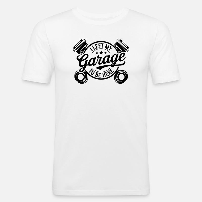 Devis mécanicien j’ai quitté mon garage - T-shirt près du corps Homme - blanc