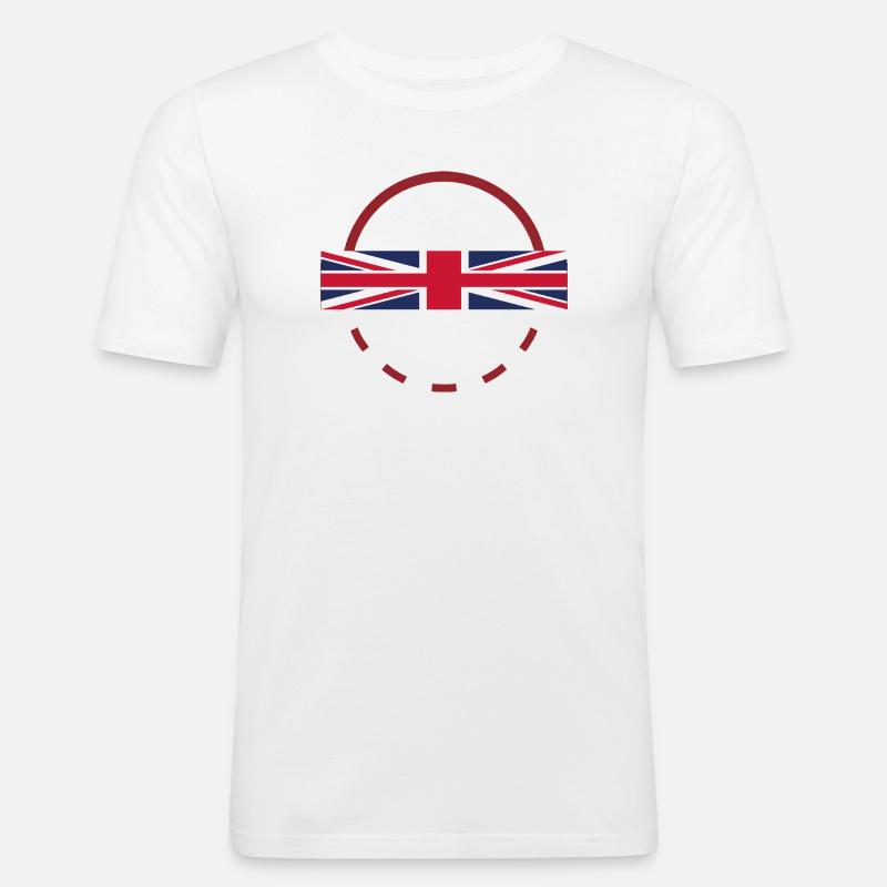 Union Jack Arc Print Abzeichen - Männer Slim Fit T-Shirt - Weiß