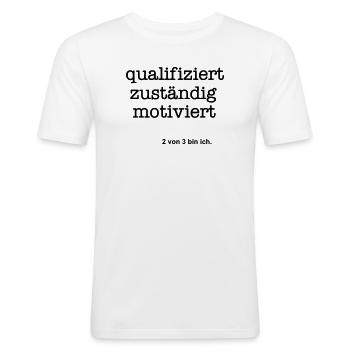 Deux sur trois - T-shirt près du corps Homme - blanc - Devant - Nik (191cm)