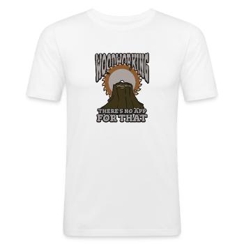 Travail du bois – il n’y a pas d’application pour cela - T-shirt près du corps Homme - blanc - Devant - Nik (191cm)