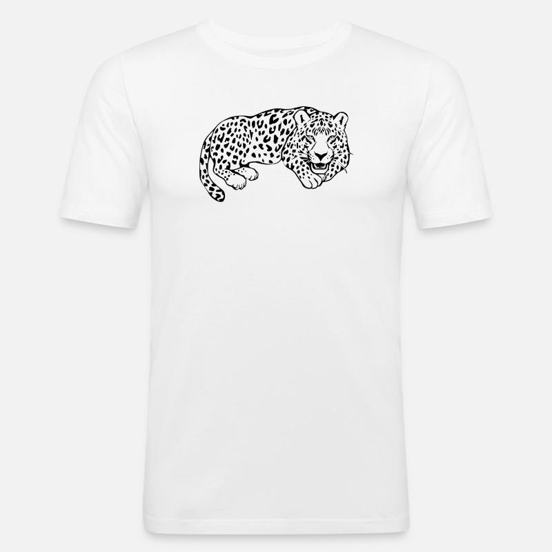 Leopard Black Lepard Pattern T-shirt Gift - Men's Slim Fit T-Shirt - white