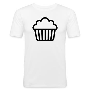 muffin - T-shirt près du corps Homme - blanc - Devant - Nik (191cm)